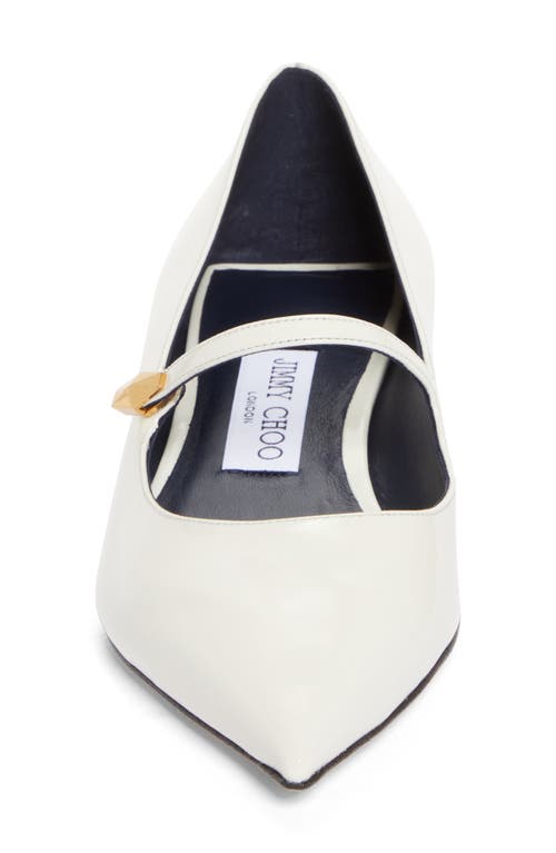 Shop Jimmy Choo Carolyn Pointed Toe Mary Jane Pump In Latte/navy