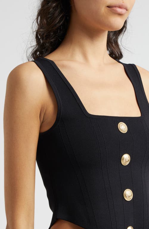 Shop L Agence L'agence Saga Square Neck Tank In Black/gold