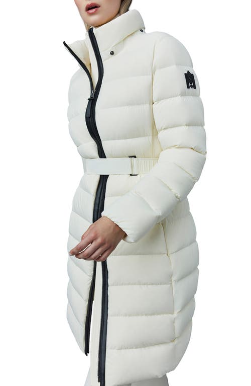 Mackage Ashley Down Puffer Coat With Velcro Belt In Cream