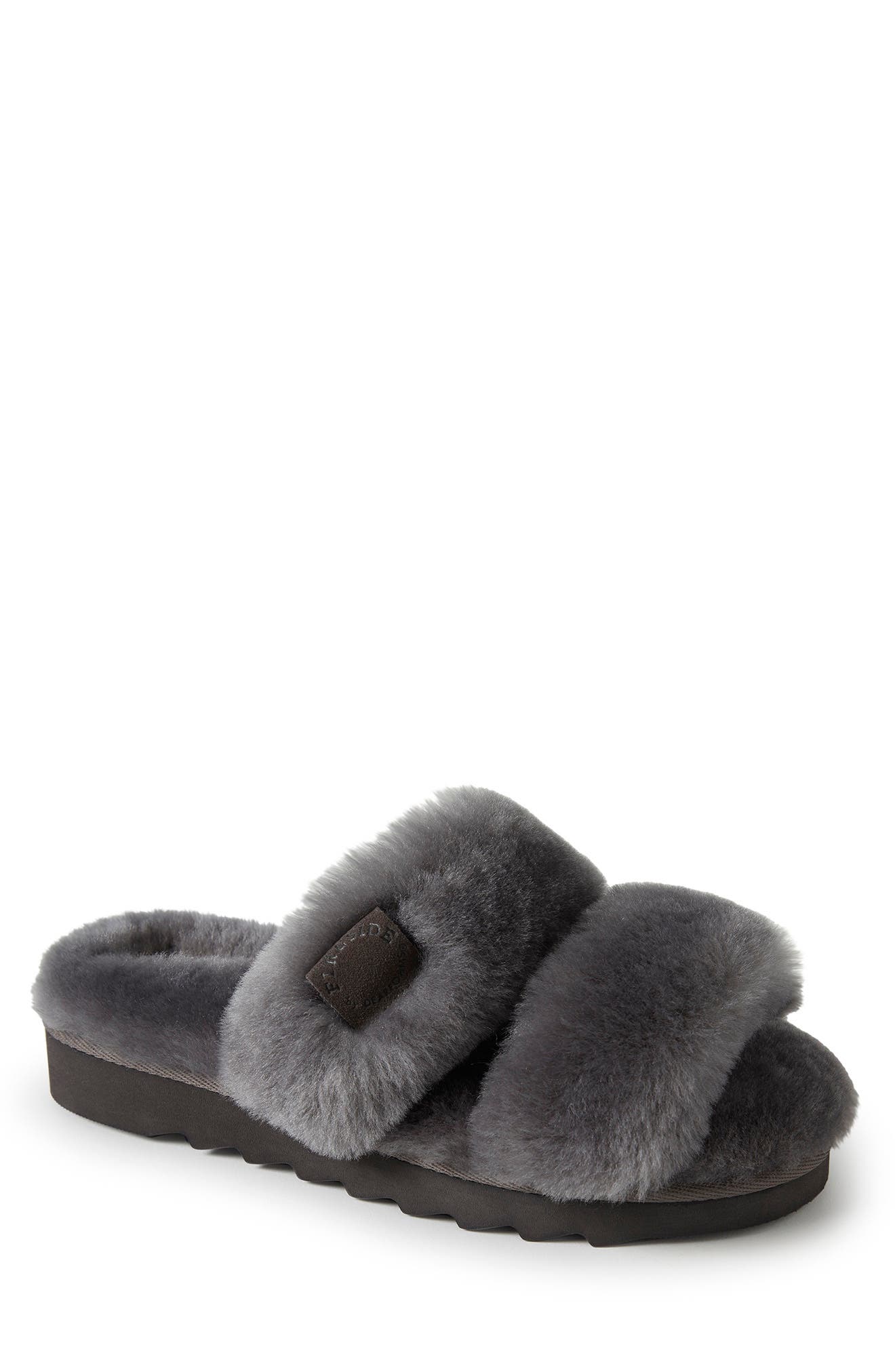 women's dluxe by dearfoams sydney genuine shearling scuff slide slippers