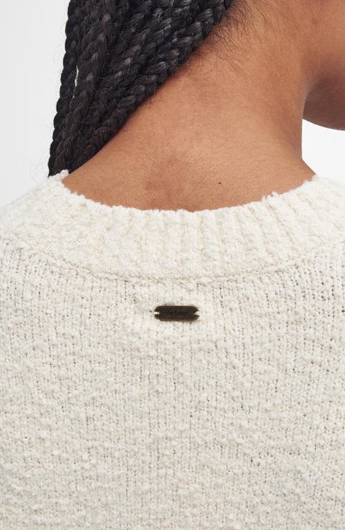 Barbour Iris Cotton Blend Bouclé Sweater In Ecru Beige