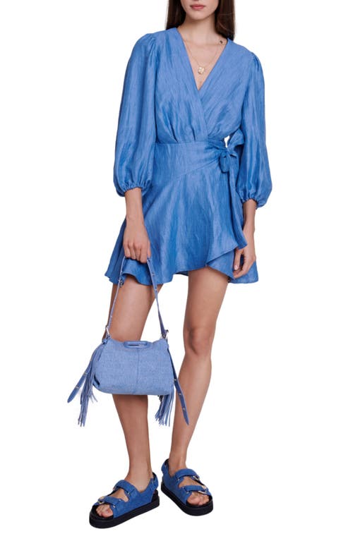 Shop Maje Rifilou Wrap Minidress In Blue