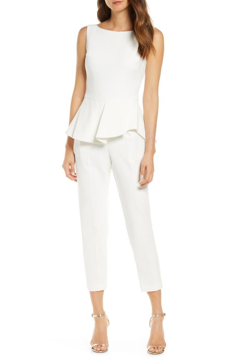 black halo peplum jumpsuit