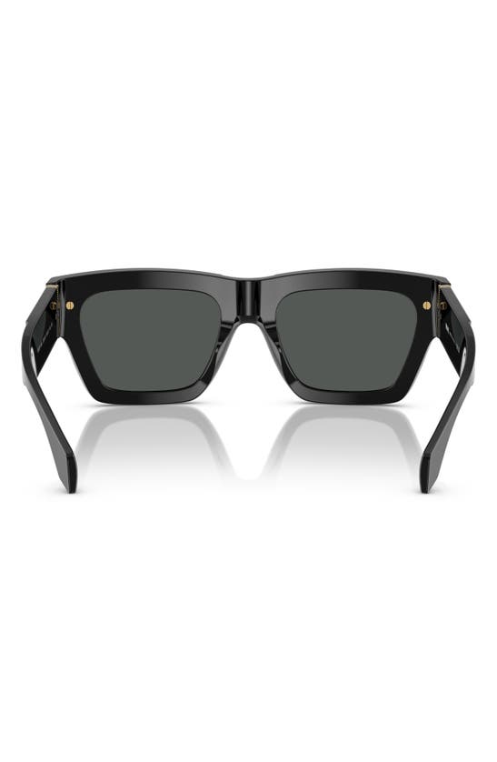 Shop Versace 55mm Plaque Rectangular Sunglasses In Black