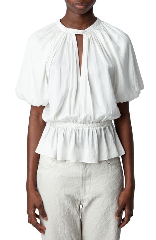 Zadig & Voltaire Tomina Satin Puff Sleeve Top Judo at Nordstrom,
