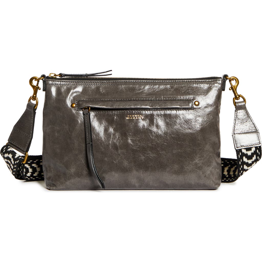Isabel Marant Nessah Wardy Xo Capsule Leather Shoulder Bag In Anthracite
