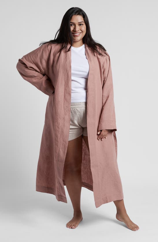 Shop Parachute Gender Inclusive Linen Robe In Clay