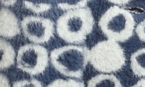 Apny Abstract Dot Cozy Cardigan In Blue/white