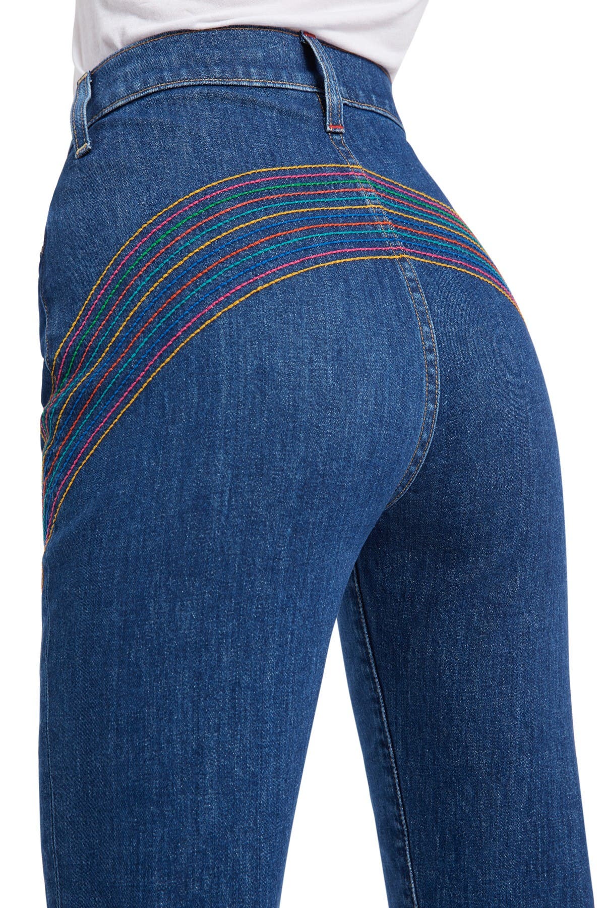 alice and olivia rainbow jeans