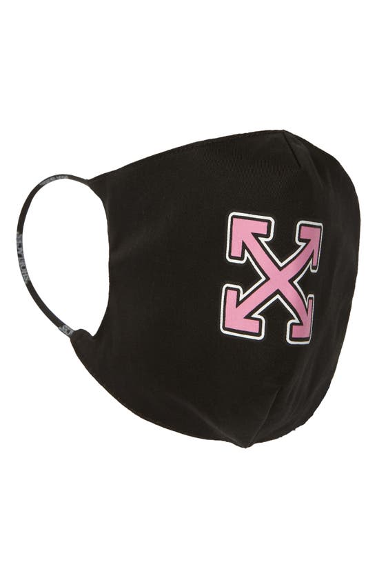 Shop Off-white Arrow Logo Adult Face Mask In Black Pink