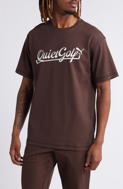 x PUMA Script Cotton Graphic T-Shirt in Dark Chocolate