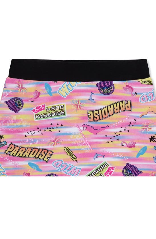 Shop Truce Kids' Paradise Print Smock Top & Skirt Set In Print Pink
