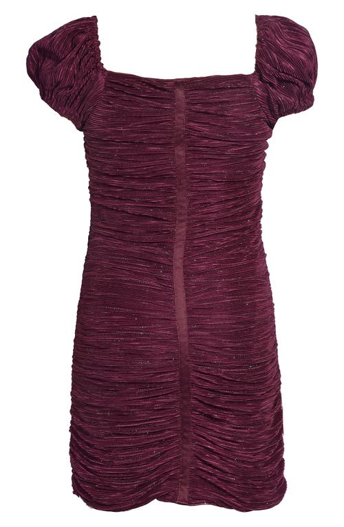 Iris & Ivy Kids' Metallic Plissé Party Dress In Wine