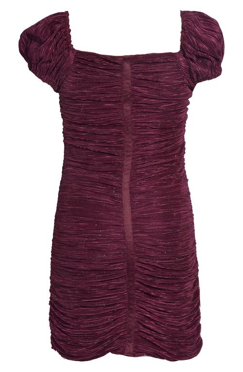 Shop Iris & Ivy Kids' Metallic Plissé Party Dress In Wine