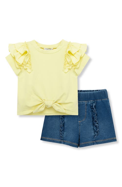 Habitual Kids Kids' Tie Front Shirt & Shorts Set Yellow at Nordstrom,