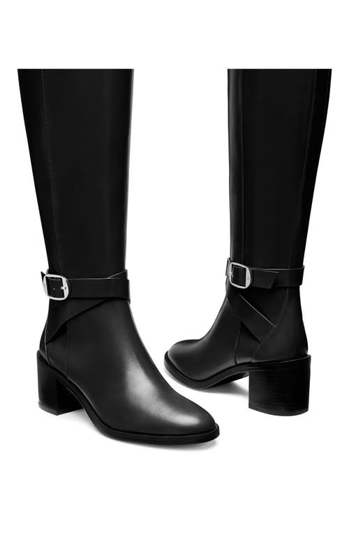 Shop Stuart Weitzman Esme Belted Zip Boot In Black