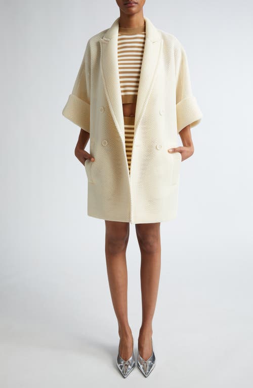 Shop Max Mara Quato Honeycomb Texture Oversize Jacket In Vanilla