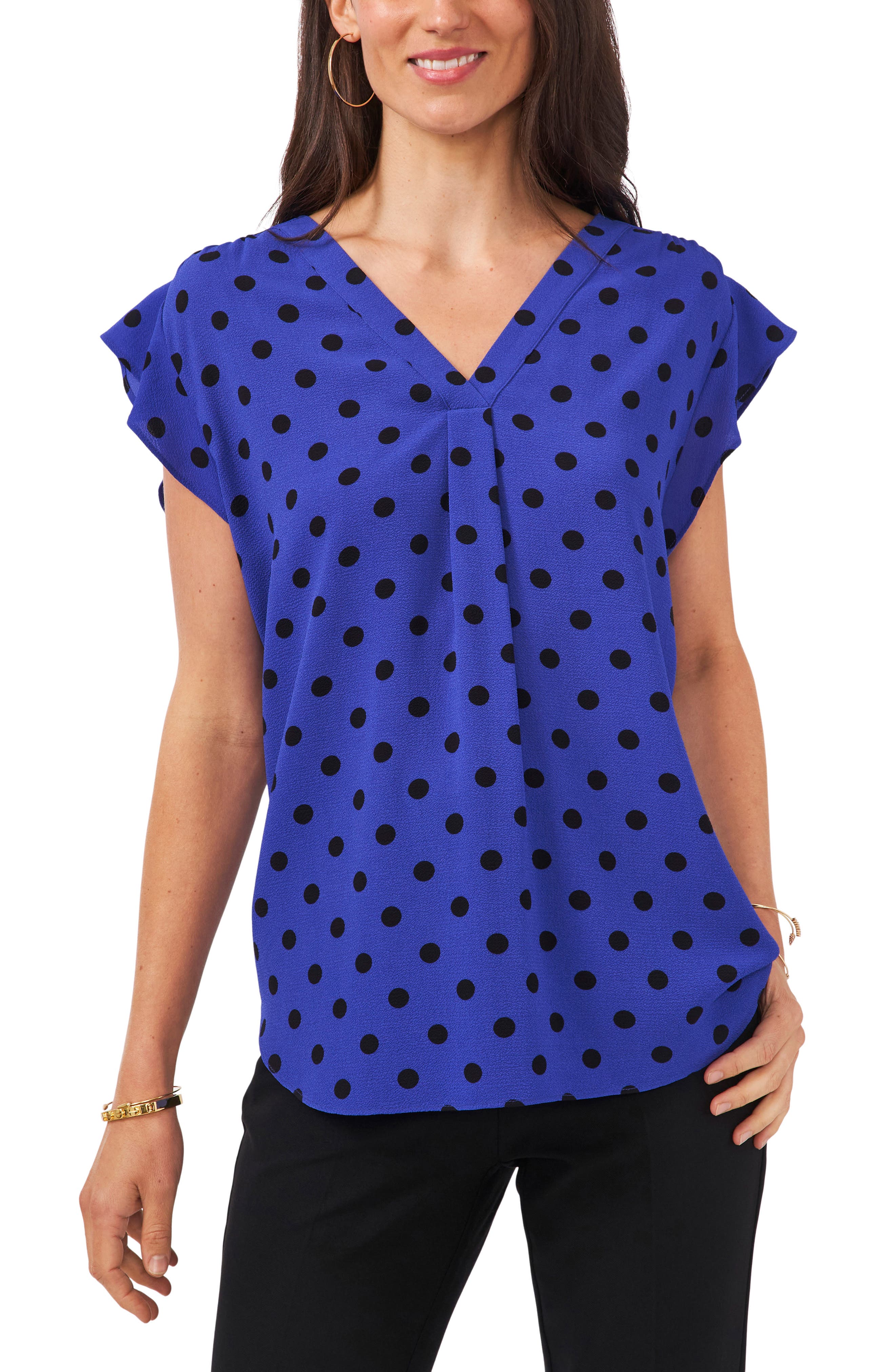 Chaus Womens S/S Side Knot Top