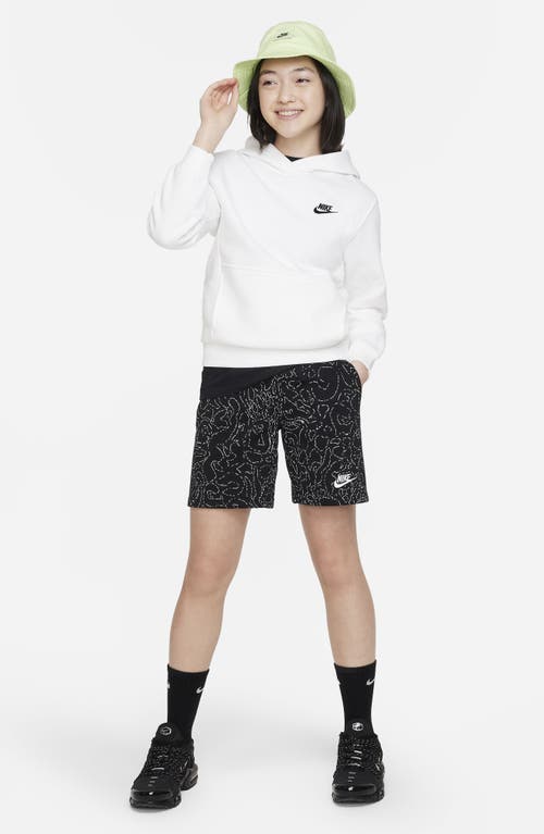 Shop Nike Kids' Club Fleece Hoodie In White/black