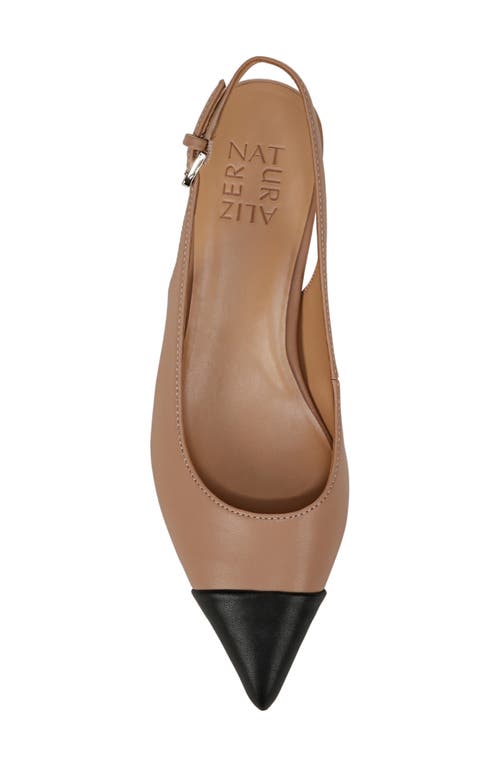 Naturalizer Gazing Kitten Heel Slingbacks In Taupe Faux Leather