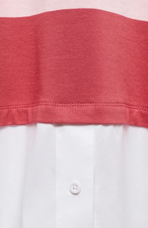 Mango Stripe Polo In Pink