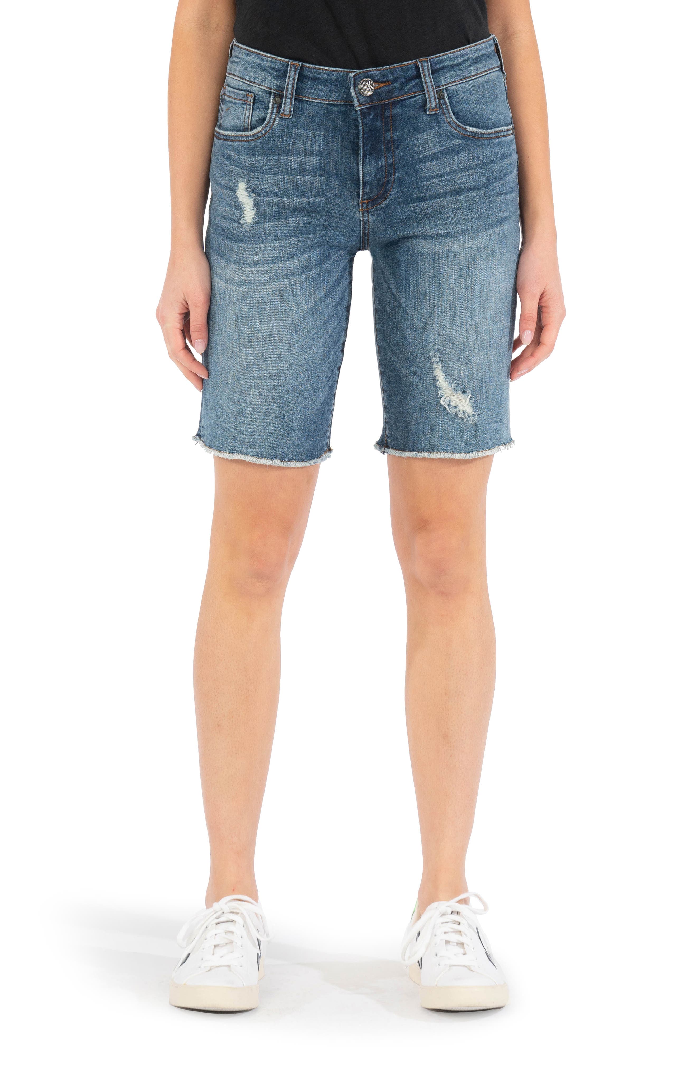 womens ripped bermuda shorts