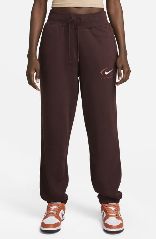 Shop Nike Phoenix Oversize High Waist Joggers In Earth