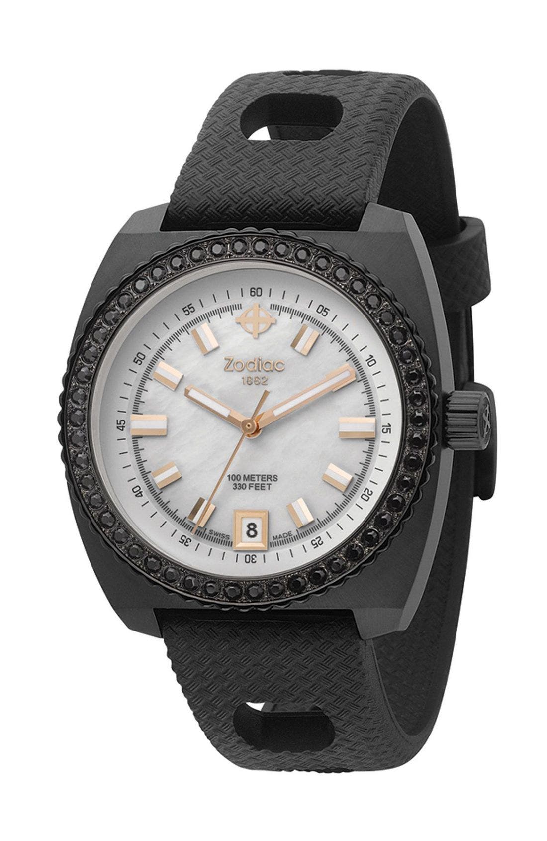 Zodiac 'Seadragon' Rubber Band Watch Nordstrom