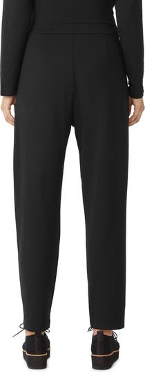 EILEEN FISHER XL BLACK Stretch Tencel $198.00 Slouchy Ankle Ponte Pants NWT  New