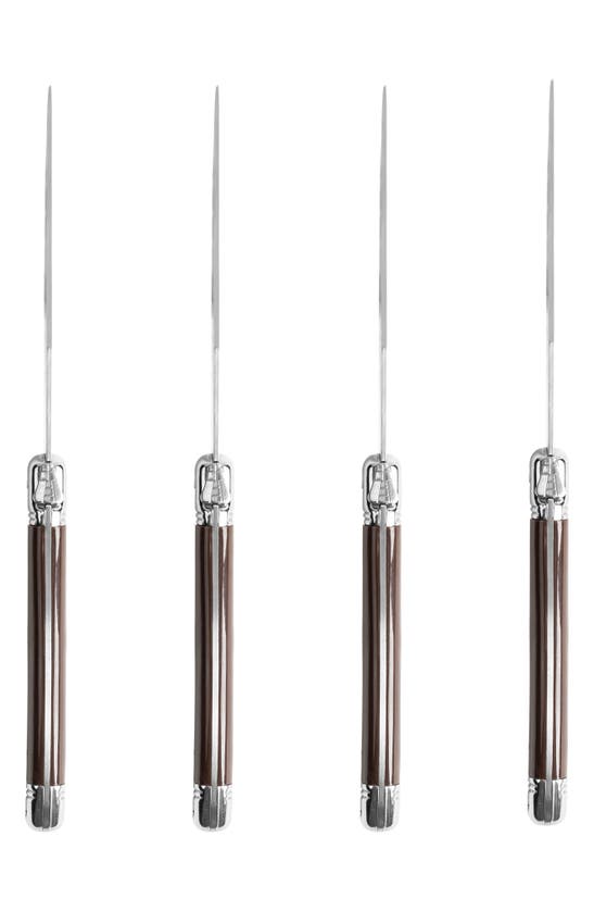 French Home Laguiole Steak Knife In Chocolate Brown