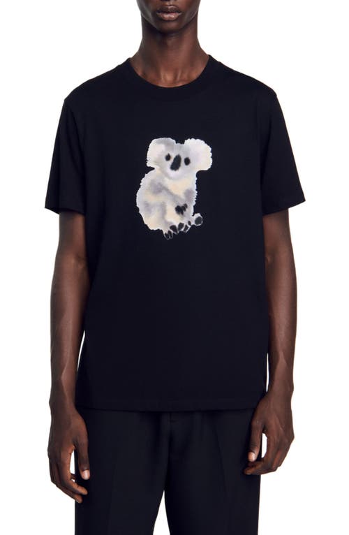 Shop Sandro Wild Animals T-shirt In Black