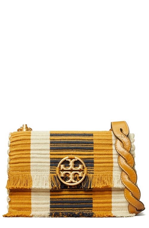 Tory Burch Miller Woven Stripe Small Shoulder Bag in Chutney /Natural at Nordstrom