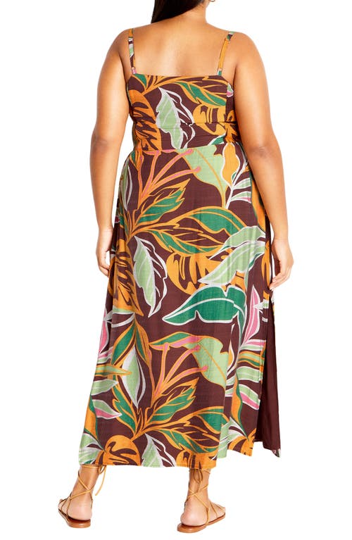 Shop City Chic Jez Floral Maxi Sundress In Opulent Foligae