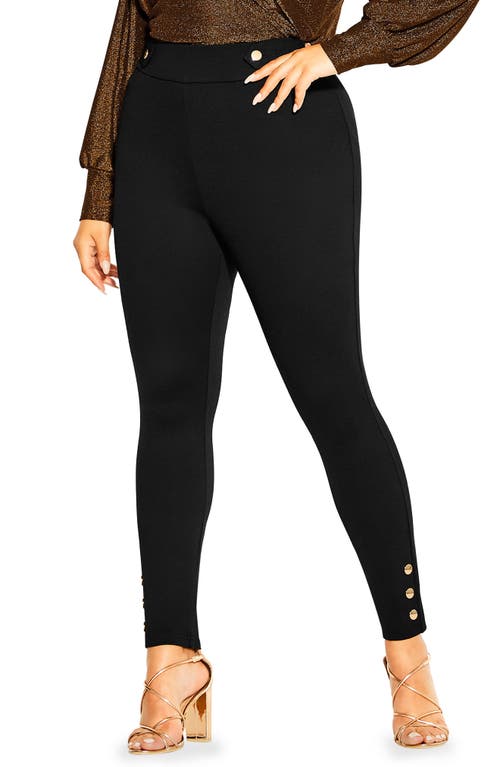 City Chic Party Fever High Waist Skinny Pants Black at Nordstrom,