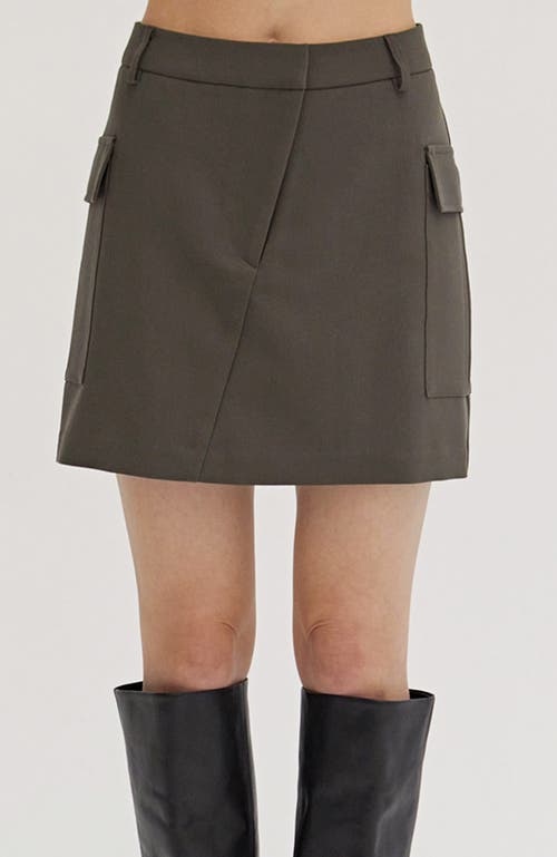 Shop Crescent Mini Cargo Skirt In Grey