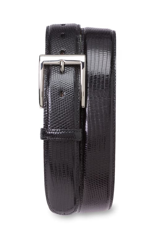 Lizard Leather Belt in Black Lizard