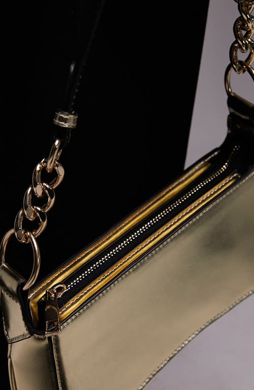 Shop Topshop Sisi Faux Leather Shoulder Bag In Gold