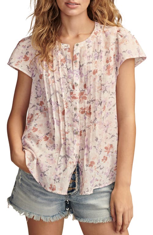 Lucky Brand Pintuck Cotton Peasant Blouse at Nordstrom,
