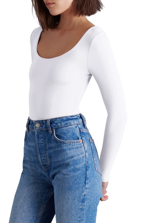 Shop Steve Madden Yura Scoop Neck Bodysuit In White