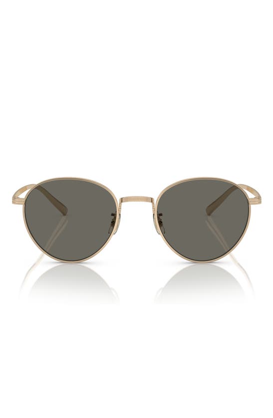 Shop Oliver Peoples Rhydian 49mm Round Sunglasses In Gold