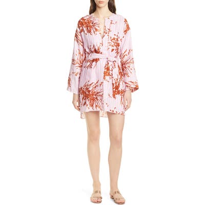 Joie Sunanda Long Sleeve Linen Minidress, Purple