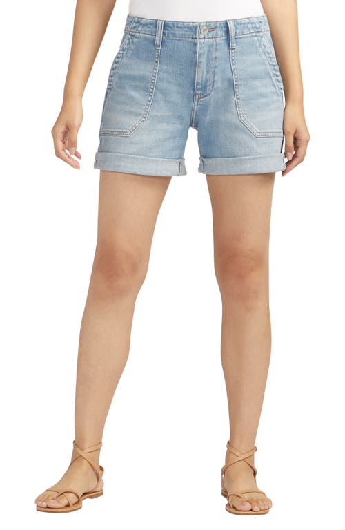 JAG Alex Safari Cuffed Denim Shorts Nassau Blue at Nordstrom,