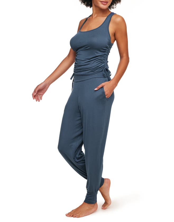 Shop Adore Me Jayden Pajama Tank & Pant Set In Dark Blue