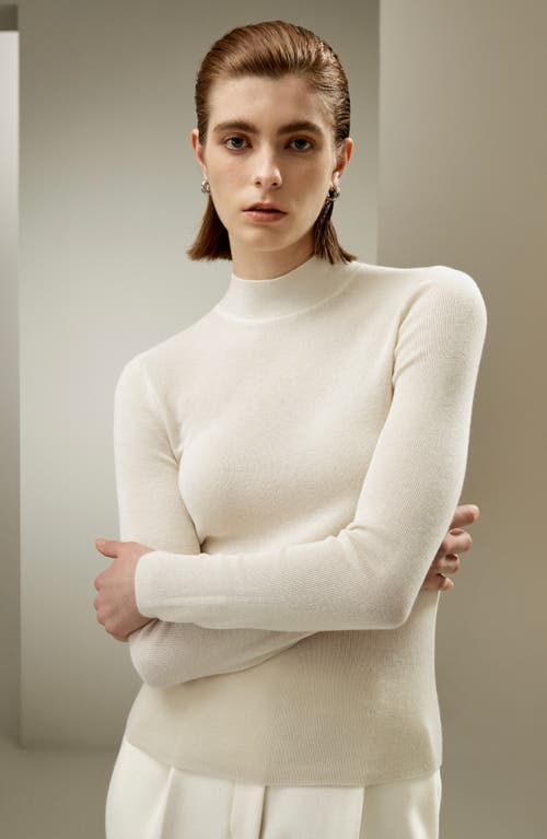 Shop Lilysilk Essential Cashmere Blend Sweater Top For Women In White