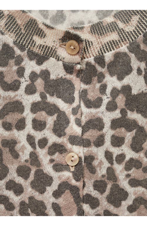 Shop Mango Leopard Print Cardigan In Medium Brown