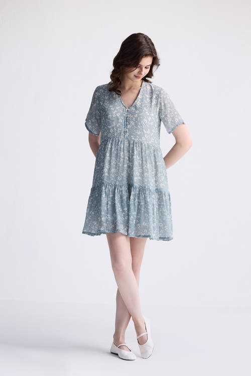 Reistor Floral Short Tiered Dress In Floral Poetry