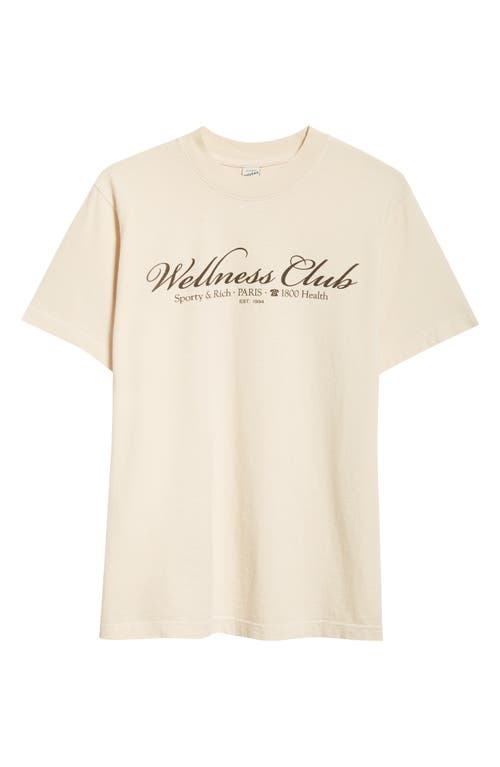 Shop Sporty And Rich Sporty & Rich Wellness Club Cotton Graphic T-shirt In Cream