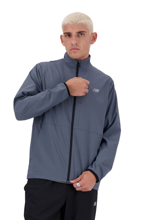 Shop New Balance Athletics Stretch Woven Jacket In Graphite