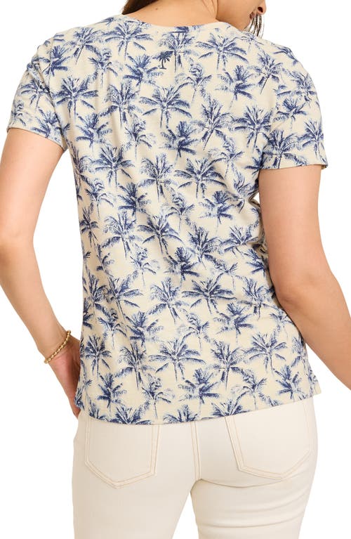 Shop Tommy Bahama Indigo Palms Print Cotton T-shirt In Bleached S