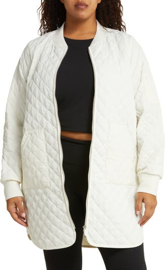 Zella Recycled Polyester Quilted Longline Jacket | Nordstrom